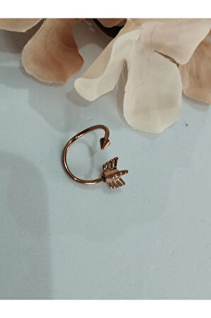 Cerrahi Çelik Spiral Ok Spayk 3mm X 12mm X 1.2mm Rose Halka Piercing