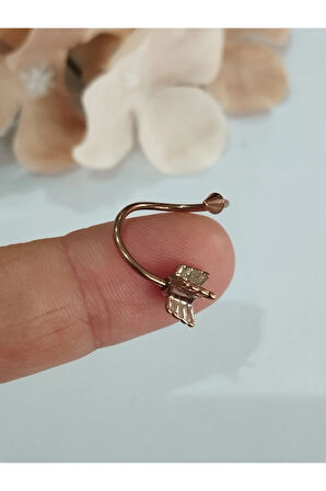 Cerrahi Çelik Spiral Ok Spayk 3mm X 12mm X 1.2mm Rose Halka Piercing