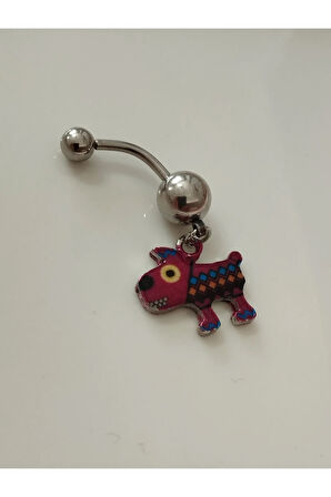Köpek çelik göbek piercing,