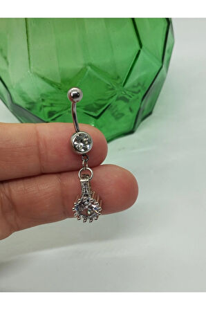 Cerrahi Çelik Daire Zirkon Çelik Göbek Piercing
