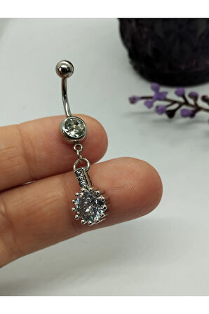 Cerrahi Çelik Daire Zirkon Çelik Göbek Piercing