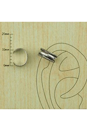 5mm Pirinç Antik Gümüş Halka Sıkıştırma Piercing
