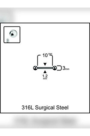 10mm gökkuşağı kıkırdak piercing