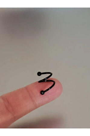 Çift spiral siyah halka piercing