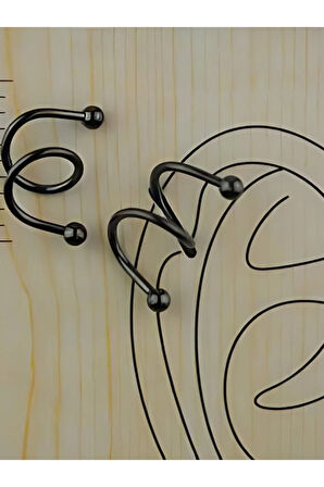 Çift spiral siyah halka piercing