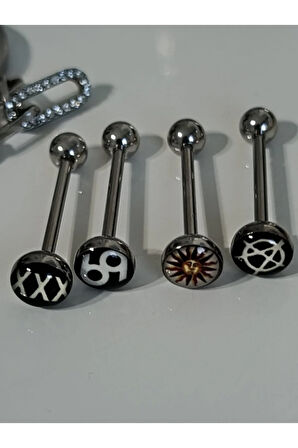 XXX çelik dil piercing
