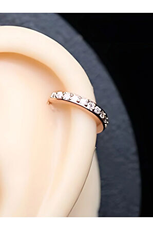 Su taşı pirinç rose kaplama halka kıkırdak piercing