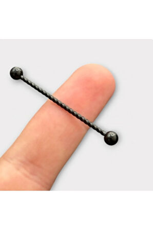 Cerrahi Çelik Burgu Siyah Köprü Piercing