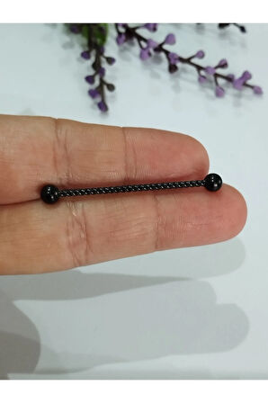 Cerrahi Çelik Burgu Siyah Köprü Piercing