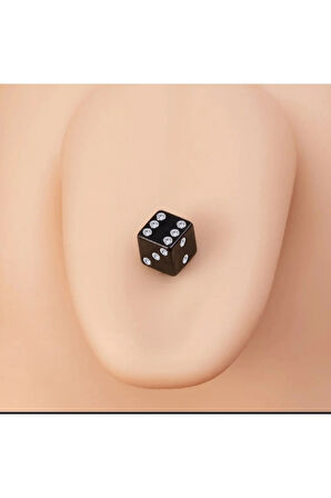 18mm Zar siyah çelik dil piercing