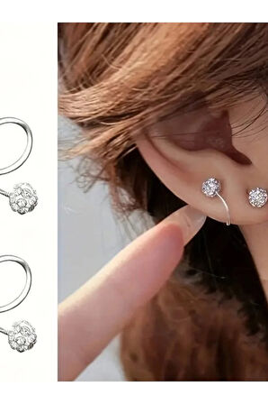 Cerrahi Çelik Spiral / Şambala Top 3mm X 10mm X 1.2mm Çelik Halka Piercing