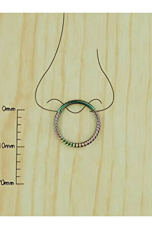 10mm burgu kilitli gökkuşağı halka piercing