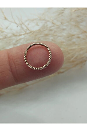 Cerrahi Çelik 10mm Burgu Kilitli Rose Halka Piercing