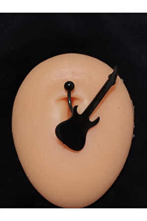 Cerrahi Çelik Gitar Siyah Göbek Piercing