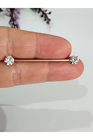 6mm Zirkon Rose Köprü Piercing