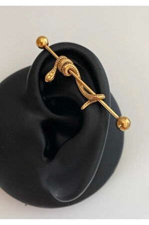 38 mm Yılan Altın Köprü Piercing