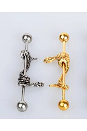 38 mm Yılan Altın Köprü Piercing