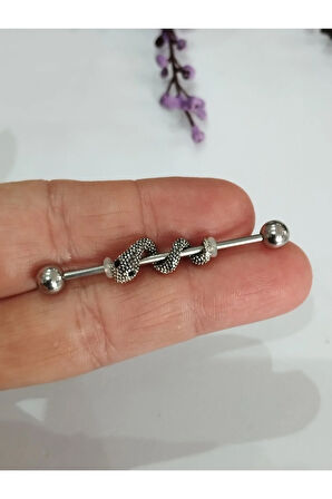 Cerrahi Çelik 40mm Yılan Çelik Köprü Piercing