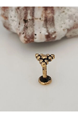 Antik Üçgen Altın Tragus Helix Conch Piercing