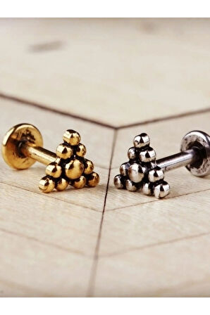 Antik Üçgen Altın Tragus Helix Conch Piercing