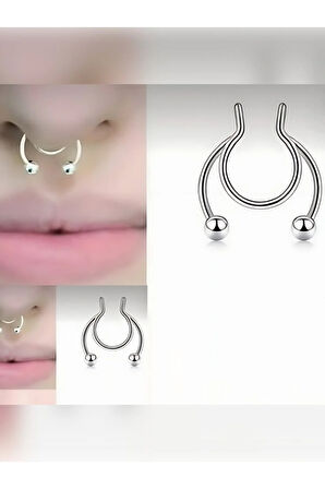 Sıkıştırma Çift Top Çelik Septum Piercing