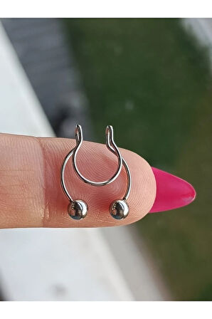 Sıkıştırma Çift Top Çelik Septum Piercing