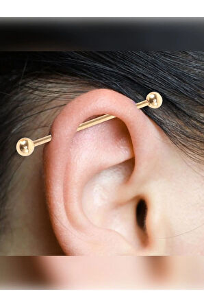 Top 4mm x 40mm x 1.2mm Altın Köprü Piercing