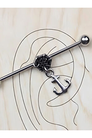 Cerrahi Çelik Çapa Çelik Köprü Piercing