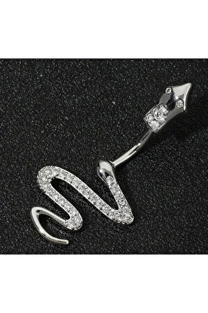 Yılan Taşlı Çelik Piercing