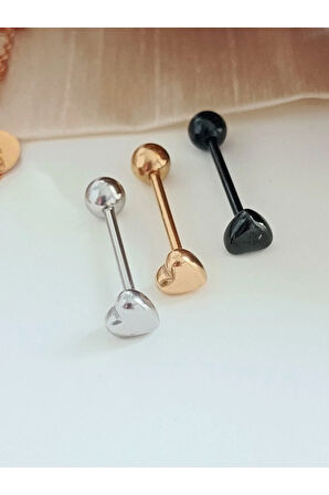 18mm Kalp Siyah Dil Piercing