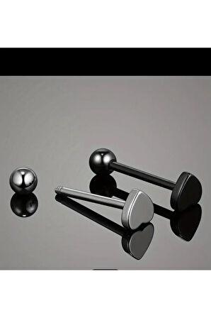 18mm Kalp Siyah Dil Piercing