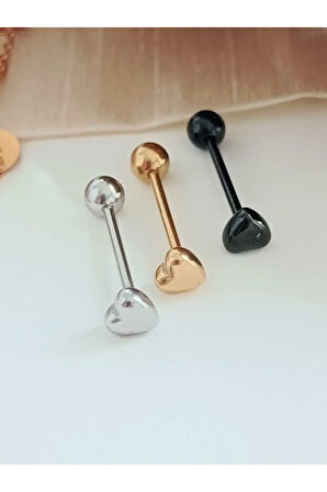 18mm Kalp Altın Dil Piercing