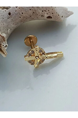 Jesus Cries Altın Tragus Helix Piercing