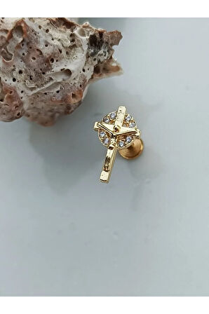 Jesus Cries Altın Tragus Helix Piercing