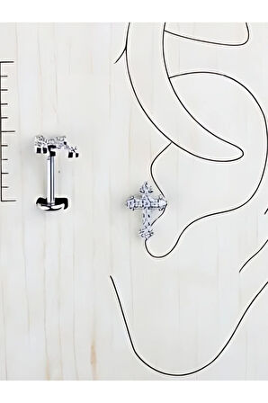 Zikon Gama Haç Çelik Tragus Helix Piercing