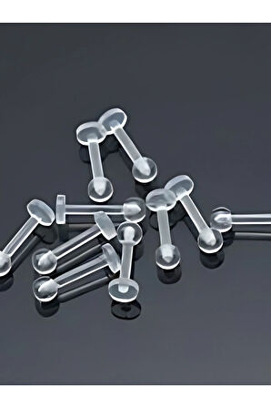 Top 3 mm x 6 mm x 1.2mm Bioplastik Labret Piercing