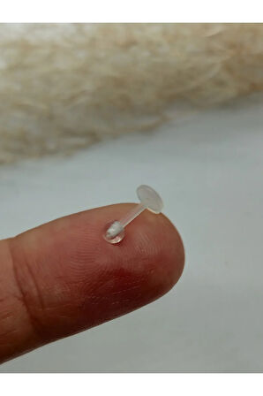 Top 3 mm x 6 mm x 1.2mm Bioplastik Labret Piercing
