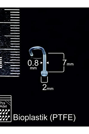 Disk 2mm x 7mm x 0.8mm Bioplastik Spiral Hızma Piercing