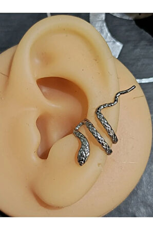 Sıkıştırma Yılan Pirinç Rhodium Orbital Piercing,