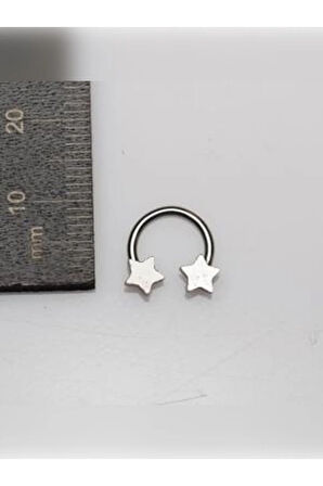 Yıldız 3.5mm x 8mm x 1.2mm Çelik Halka Piercing