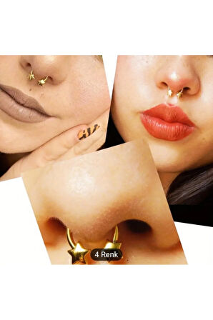 Cerrahi Çelik Yıldız 3.5mm X 8mm X 1.2mm Altın Halka Piercing