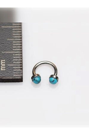 Turkuaz 3mm x 6mm x 1.2mm Çelik Halka Piercing