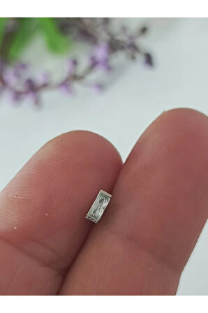 Cerrahi Çelik Baget Kristal Zirkon Çelik 6x1.2mm Labret Piercing