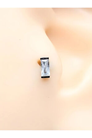 Cerrahi Çelik Baget Kristal Zirkon Çelik 6x1.2mm Labret Piercing