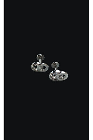 Daire Kristal Zirkon Çelik Tragus Piercing