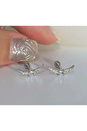 Ay Kristal Zirkon Çelik Tragus Piercing