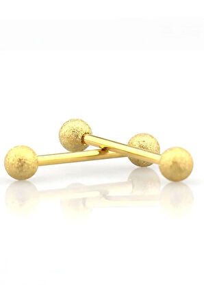 Cancanlı Top Altın Dil Piercing