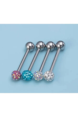 Şambala Pembe Çelik Dil Piercing