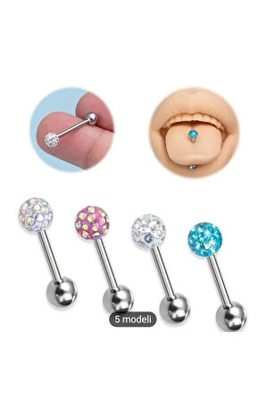 Şambala Aqua Çelik Dil Piercing