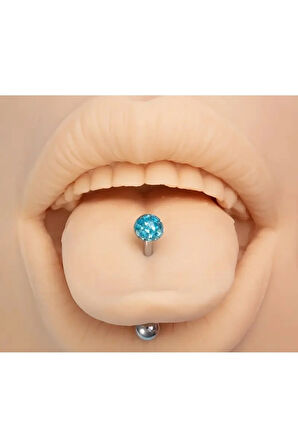 Şambala Aqua Çelik Dil Piercing